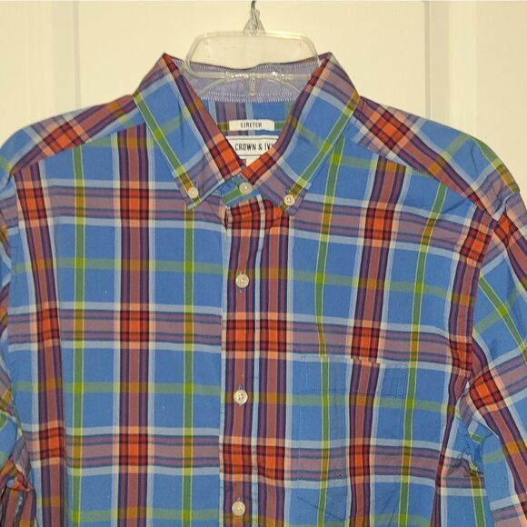 Crown & Ivy Men's Stretch Cotton Button Down Shirt - Picture 5 of 10